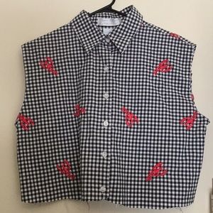 Checkered Lobster button down shirt